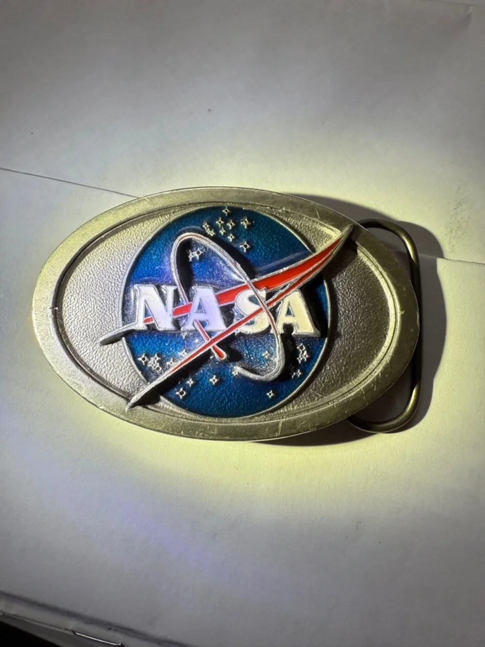 NASA American Soul New York City made in America Silver & Blue  Oval Belt Buckle